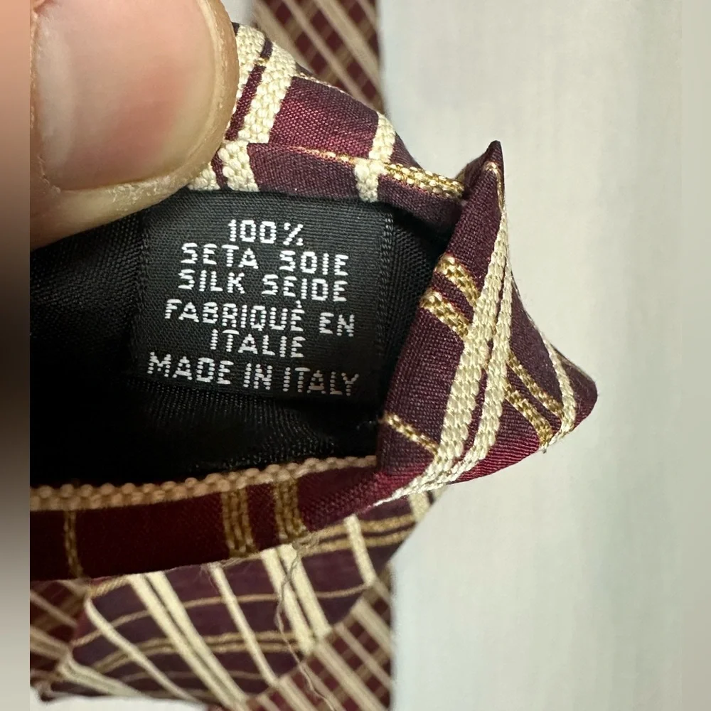 Boss Hugo Boss Tie - 100% silk - Preloved - Red/white - Picture 4 of 5
